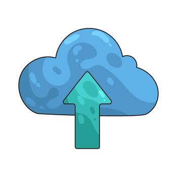 cloud upload arrow vector