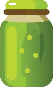 a jar of pickles with a lid on it vector