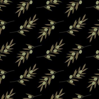 Olive Branch Seamless Pattern Illustration. The design is perfect for backgrounds, textiles, and nature-inspired creative projects. vector