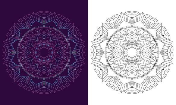 Retro Geometric Mandala Line Pattern vector