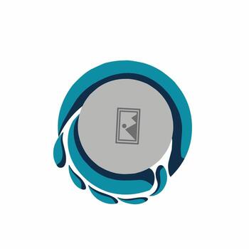 Abstract Circular Design Featuring Curved Shapes and Blue Swirl Elements vector