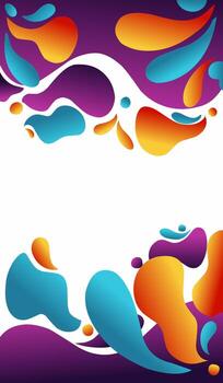 Abstract Colorful Fluid Shapes on a Purple and White Background vector