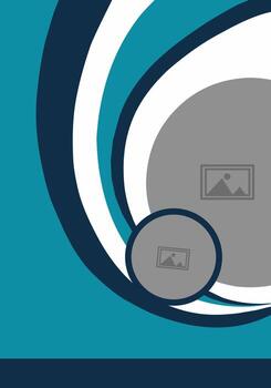 Abstract Teal and Navy Blue Design With Flowing Lines and Circular Elements vector