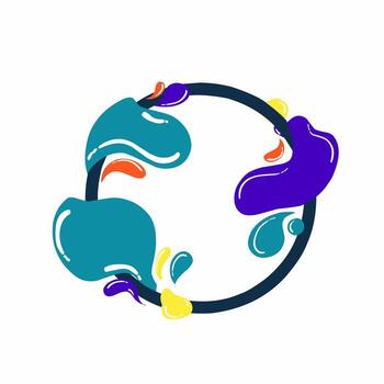 Abstract Circular Design with Colorful Fluid Shapes in a Modern Style vector