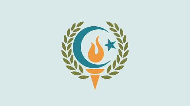 the c logo with a torch and laurel wreath vector