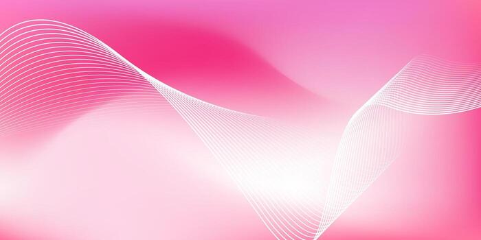 Abstract pink gradient background with shining lines waves. Minimalist background for banner, poster, cover, brochure,flyer,website vector