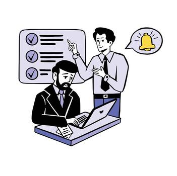 coordination of deadlines with manager color vector