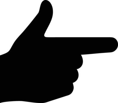 Pointing Finger Hand Icon Flat art Illustration, Gesture Symbol for Direction, Navigation, and Touch Interface Design vector