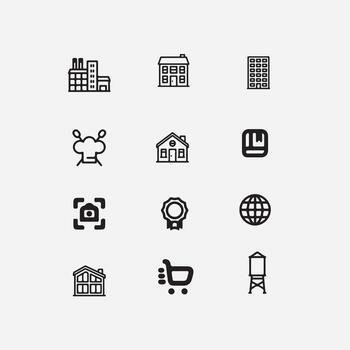 Modern Outline Icon Set for Web and Apps vector
