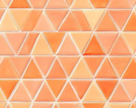 Seamless Pattern of Orange and Peach Triangular Tiles photo