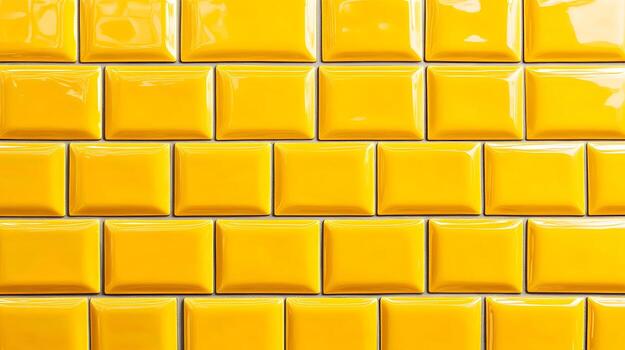 Image of Yellow Rectangular Tiles in a Grid Pattern photo