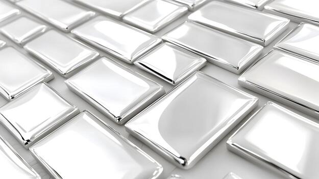 Overlapping Pattern of White Rectangular Objects with Silver Edging photo