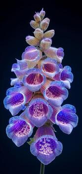 Stunning Digital Representation of Flower with Intricate Mesh Detail and Vibrant Colors, Showcasing Artistic Floral Design photo