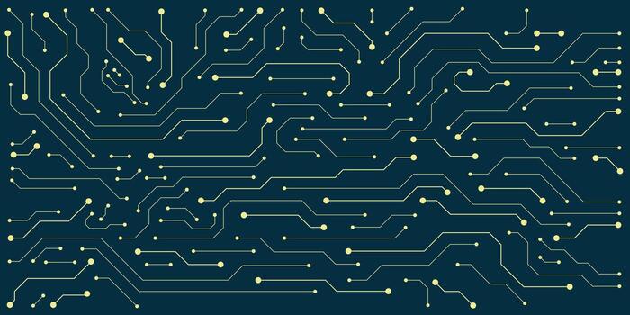 Abstract electronic circuit board texture on dark background. Connect lines for network technology vector