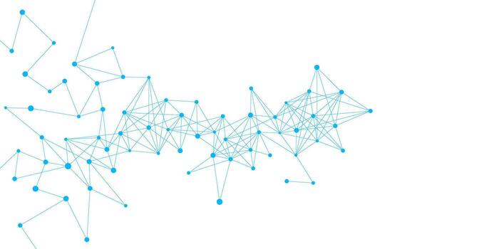 Abstract blue connecting dots and lines on white background. Suitable for science, medicine, chemistry and network technology vector