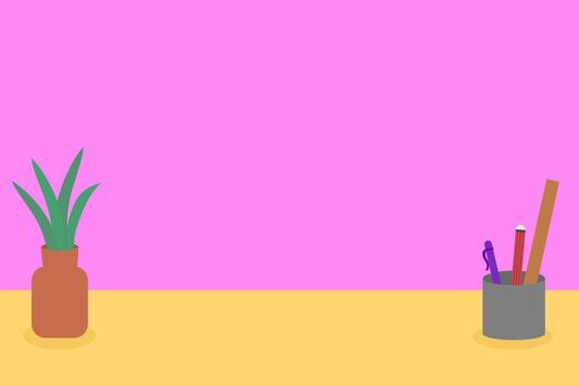 Minimalist desk background with copy space vector