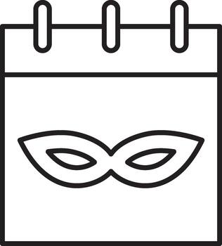Mardi gras, calendar, mask icon. Simple thin line, outline of Mardi Gras icons for UI and UX, website or mobile application on white background vector