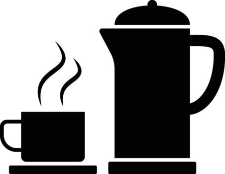 té, tetera, taza icono. sencillo glifo elemento de comida íconos conjunto para ui y ux, sitio web o móvil solicitud en blanco antecedentes vector