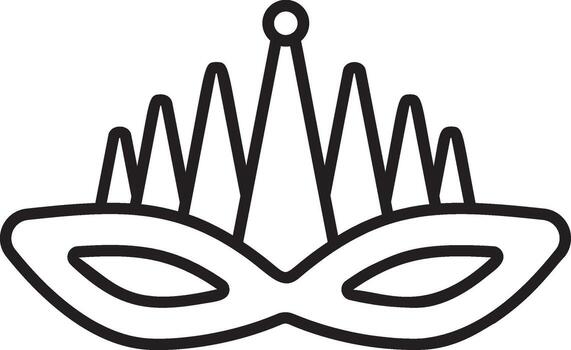 mardi hierba, máscara icono. sencillo Delgado línea, contorno de mardi gras íconos para ui y ux, sitio web o móvil solicitud en blanco antecedentes vector