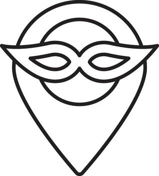Mardi gras, mask, location icon. Simple thin line, outline of Mardi Gras icons for UI and UX, website or mobile application on white background vector