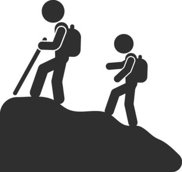 Traveling with a friend icon. Simple glyph of friendship set icons for UI and UX, website or mobile application on white background vector