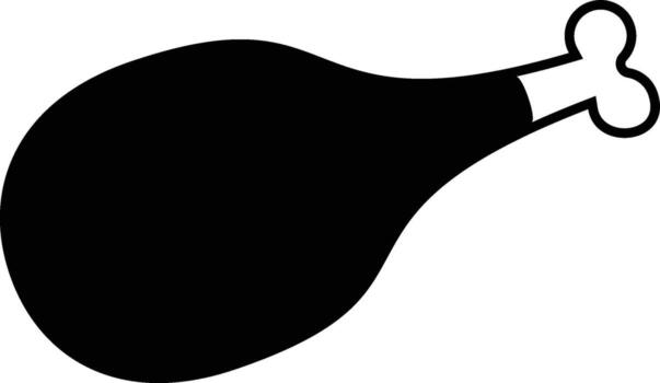 meat, chicken, leg icon. Simple glyph element of Food icons set for UI and UX, website or mobile application on white background vector