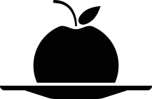 apple, fruit, plate icon. Simple glyph element of Food icons set for UI and UX, website or mobile application on white background vector