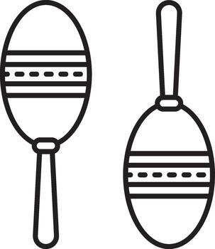 mardi hierba, maracas icono. sencillo Delgado línea, contorno de mardi gras íconos para ui y ux, sitio web o móvil solicitud en blanco antecedentes vector