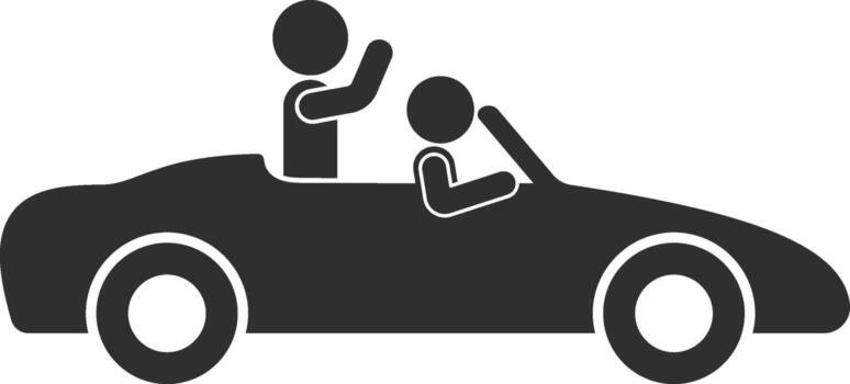 Friends in the car, trip icon. Simple glyph of friendship set icons for UI and UX, website or mobile application on white vector