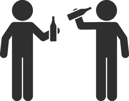 Friends drink alcohol icon. Simple glyph of friendship set icons for UI and UX, website or mobile application vector