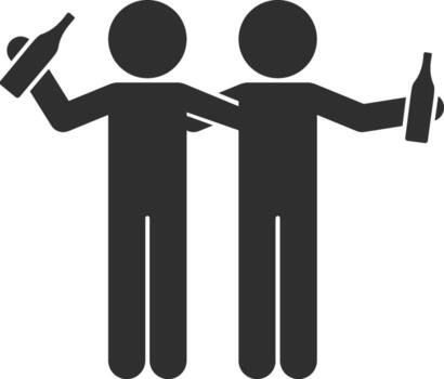 Friends drink alcohol icon. Simple glyph of friendship set icons for UI and UX, website or mobile application on white vector