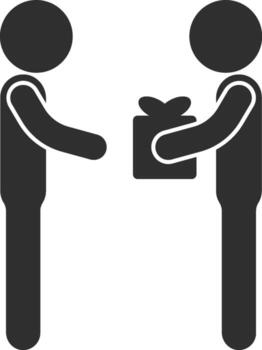 Gift to a friend icon. Simple glyph of friendship set icons for UI and UX, website or mobile application vector