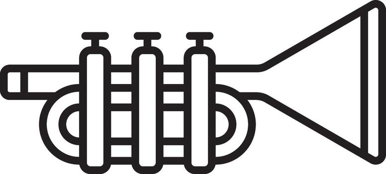 mardi hierba, trompeta icono. sencillo Delgado línea, contorno de mardi gras íconos para ui y ux, sitio web o móvil solicitud en blanco antecedentes vector