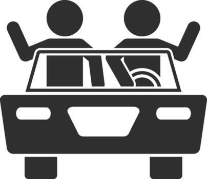 Friends in the car, trip icon. Simple glyph of friendship set icons for UI and UX, website or mobile application vector