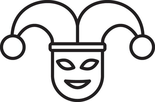 Mardi gras, joker icon. Simple thin line, outline of Mardi Gras icons for UI and UX, website or mobile application on white background vector