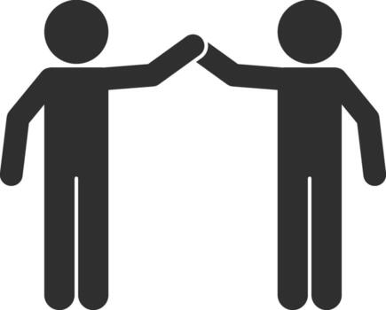 Give me five, two friends icon. Simple glyph of friendship set icons for UI and UX, website or mobile application on white background vector