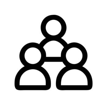 Interconnected people group icon connection network vector