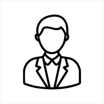 Art of a simple man avatar in outline style, perfect for professional profiles, business communications, and user interface design projects vector