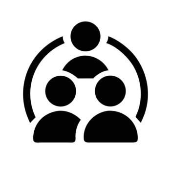 Art of teamwork icon a symbol of collaboration, leadership, and social connection for effective communication and unity vector