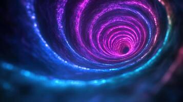 resumen arremolinándose vórtice túnel con vibrante neón colores foto