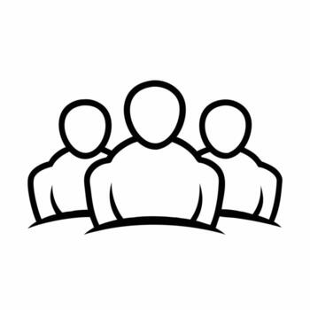 Art of a simple outline of a group of people, representing teamwork, community, and connection vector