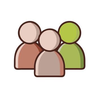 Art of abstract group of people, representing teamwork, community, and social connection in a flat style vector