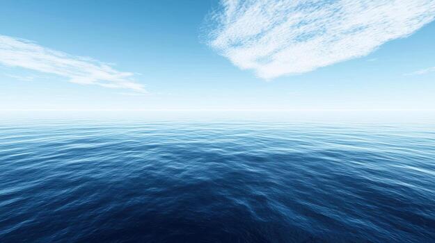 Serene ocean view with gentle waves under a clear blue sky. photo