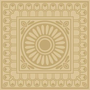 square Assyrian gold ornament. Rectangle, border, frame of Mesopatamia. Pattern ancient East vector
