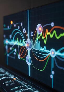 A computer screen with a graph and data photo