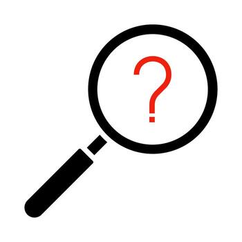 aumentador vaso con pregunta marca icono. buscar firmar para móvil concepto y web diseño. ilustración vector