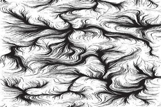 Abstract Black Ink Flow Pattern on White Background vector