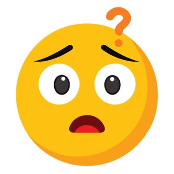 Questioning Face Emoji with Orange Question Mark Expression of Confusion and Doubt vector