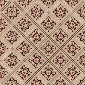 Ornate Repeating Floral Motif Damask Style Seamless Pattern Template vector