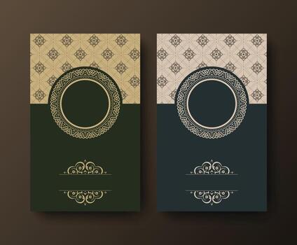 elegante decorativo ornamento marco invitación modelo en dos color variaciones vector